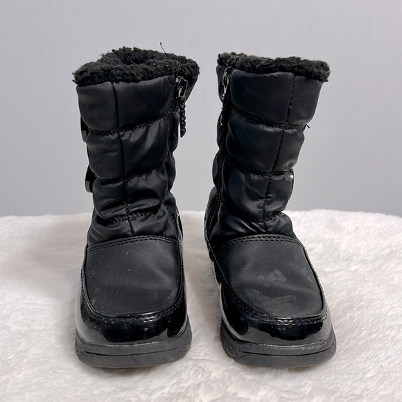 Totes Black Snow and Rain Boots with Pink Accents Girl's Toddler size 9 - Picture 2 of 14